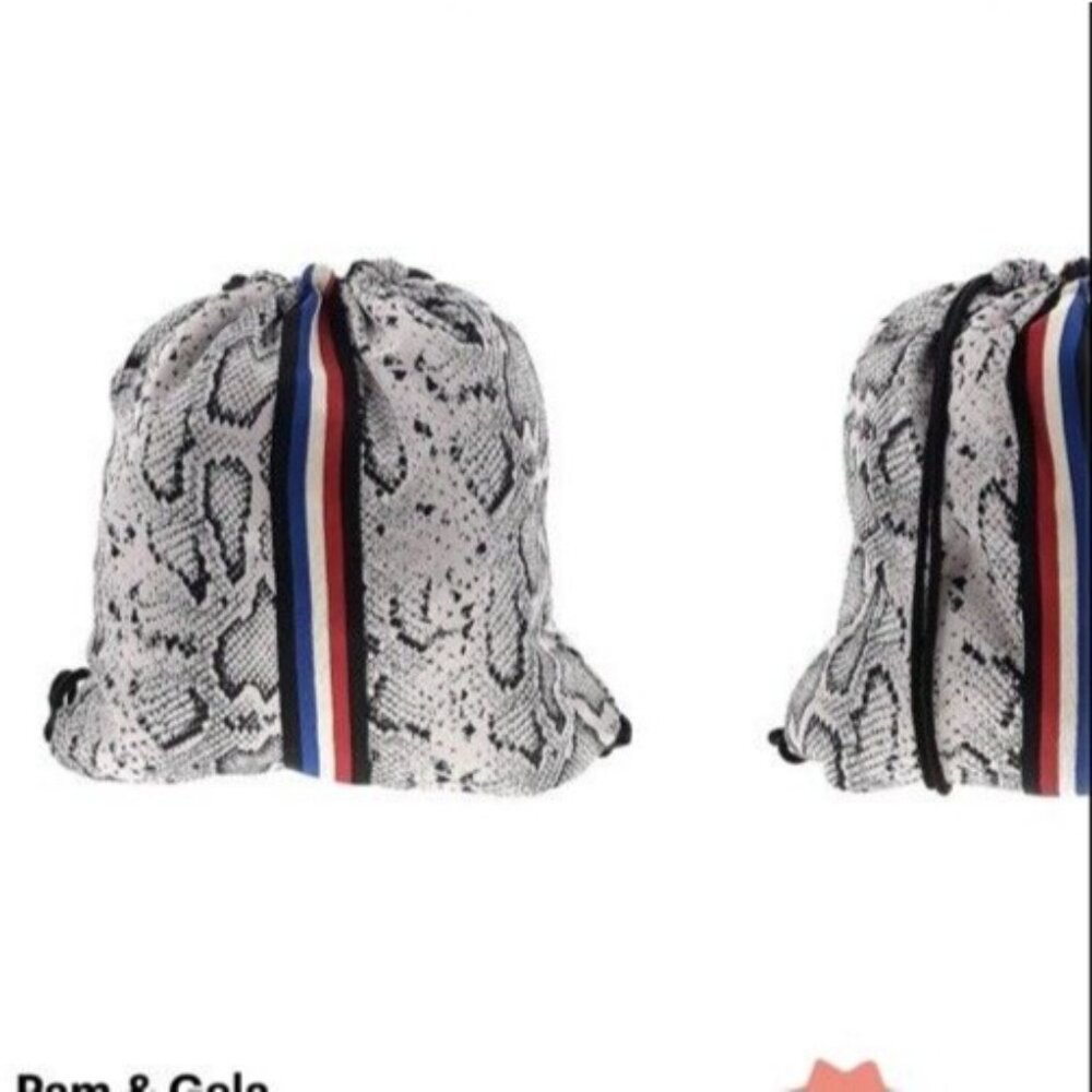 NWT PAM & GELA Drawstring Backpack Snake Pattern - Picture 5 of 9